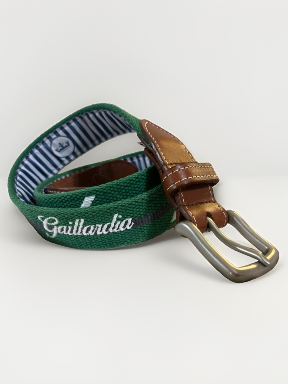 PETER MILLAR Mens Cotton Leather Belt Gaillardia Golf Course Oklahoma 36 USA New